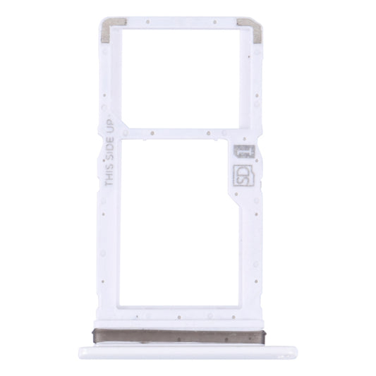 For Motorola Moto One Fusion Plus Original SIM Card Tray + Micro SD Card Tray (White) - Card Socket by buy2fix | Online Shopping UK | buy2fix