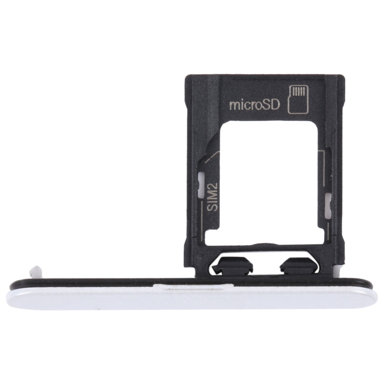 For Sony Xperia XZ1 Compact Original SIM Card Tray + Micro SD Card Tray (Silver) - Card Tray by buy2fix | Online Shopping UK | buy2fix