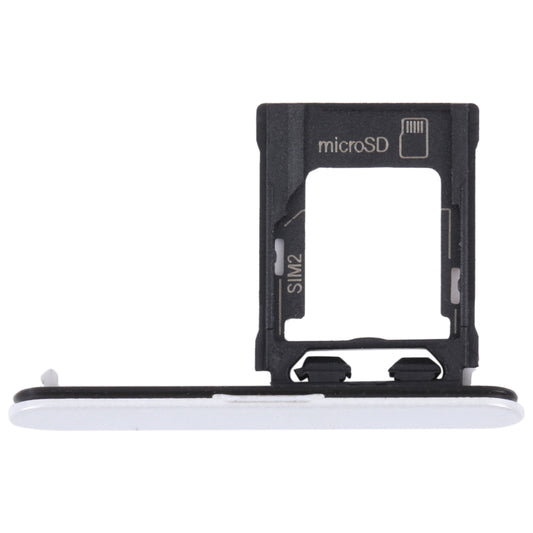 For Sony Xperia XZ1 Compact Original SIM Card Tray + Micro SD Card Tray (Silver) - Card Tray by buy2fix | Online Shopping UK | buy2fix