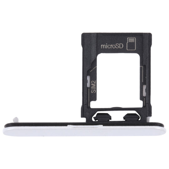 For Sony Xperia XZ1 Compact Original SIM Card Tray + Micro SD Card Tray (Silver)
