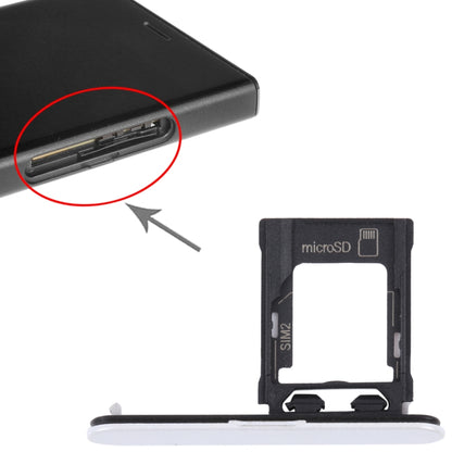 For Sony Xperia XZ1 Compact Original SIM Card Tray + Micro SD Card Tray (Silver) - Card Tray by buy2fix | Online Shopping UK | buy2fix