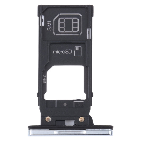 For Sony Xperia XZ2 Premium Original SIM Card Tray + SIM / Micro SD Card Tray (Silver) - Card Tray by buy2fix | Online Shopping UK | buy2fix