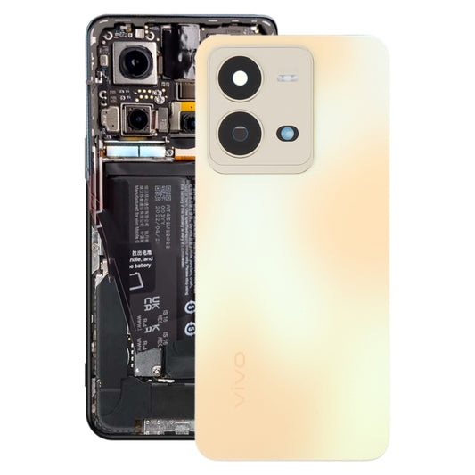 For vivo V25 Original Battery Back Cover with Camera Lens Cover(Gold) - Back Cover by buy2fix | Online Shopping UK | buy2fix