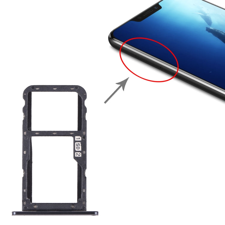 For Lenovo Z5 L78011 SIM Card Tray + SIM Card Tray / Micro SD Card Tray (Grey) - Others by buy2fix | Online Shopping UK | buy2fix