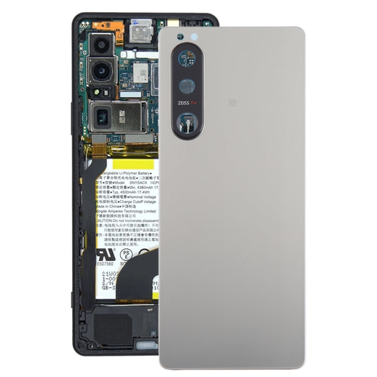 For Sony Xperia 5 III Original Battery Back Cover with Camera Lens Cover(Silver) - Back Cover by buy2fix | Online Shopping UK | buy2fix