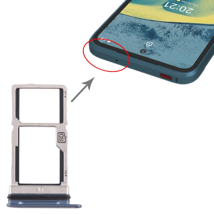 For Nokia XR20 Original SIM Card Tray + SIM / Micro SD Card Tray (Blue) - Card Tray by buy2fix | Online Shopping UK | buy2fix