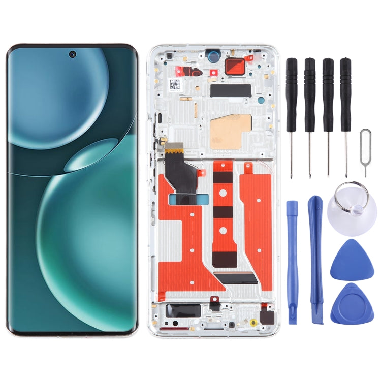 Original LCD Screen For Honor Magic4 Digitizer Full Assembly with Frame(Silver) by buy2fix