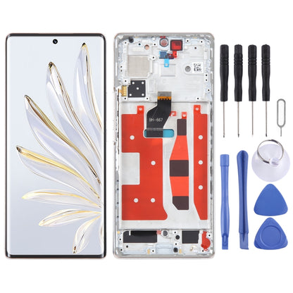Original LCD Screen For Honor 70 Digitizer Full Assembly with Frame(Gold) by buy2fix
