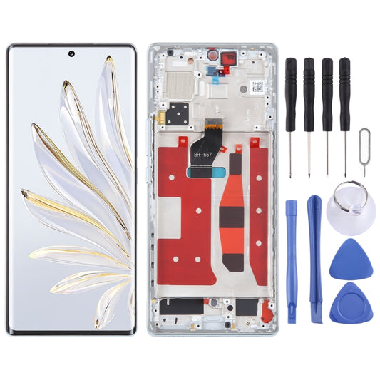 Original LCD Screen For Honor 70 Digitizer Full Assembly with Frame(Blue) by buy2fix