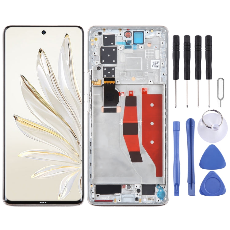Original LCD Screen For Honor 70 Pro Digitizer Full Assembly with Frame(Gold) by buy2fix