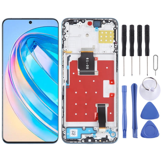 Original LCD Screen For Honor X8a Digitizer Full Assembly with Frame(Blue) - LCD Screen by buy2fix | Online Shopping UK | buy2fix
