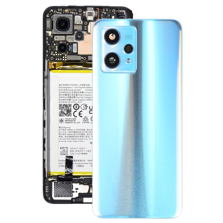 For Realme 9 Pro+ Original Battery Back Cover with Camera Lens Cover(Blue) by buy2fix