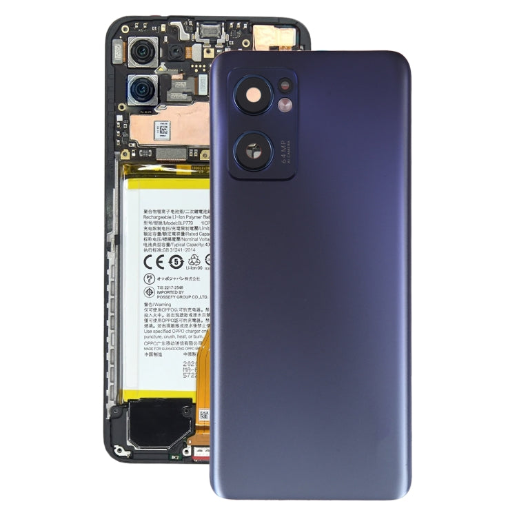 For OPPO Reno7 5G Original Battery Back Cover with Camera Lens Cover(Black) by buy2fix