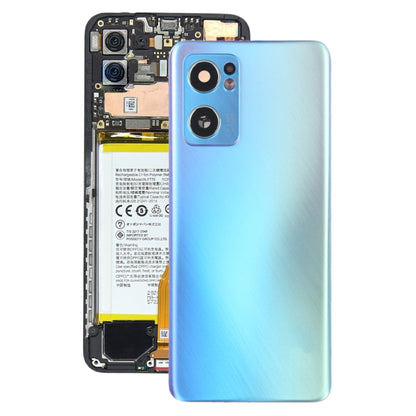 For OPPO Reno7 5G Original Battery Back Cover with Camera Lens Cover(Blue) by buy2fix