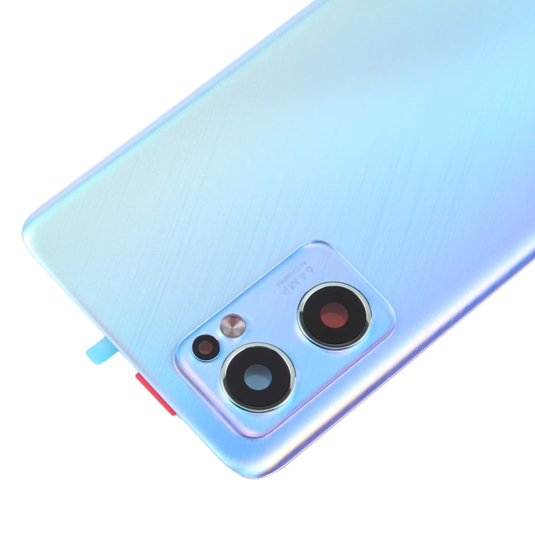 For OPPO Reno7 5G Original Battery Back Cover with Camera Lens Cover(Blue) by buy2fix