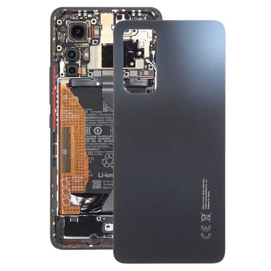 For Xiaomi 12 Lite Glass Battery Back Cover(Black)