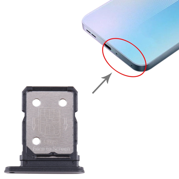 For OnePlus 10R 80W CPH2411 SIM Card Tray + SIM Card Tray (Black) - Card Tray by buy2fix | Online Shopping UK | buy2fix