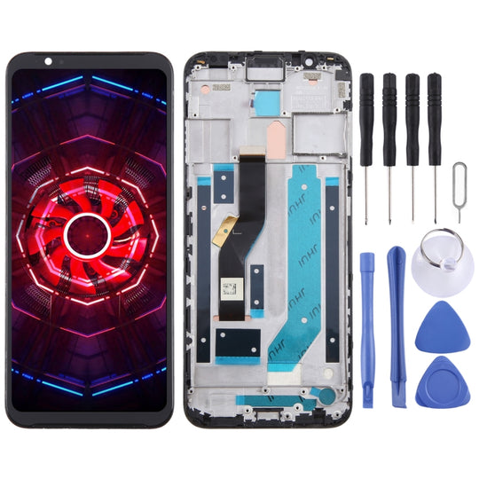 For ZTE Nubia RedMagic 3 NX627J LCD Screen Digitizer Full Assembly with Frame (Black)