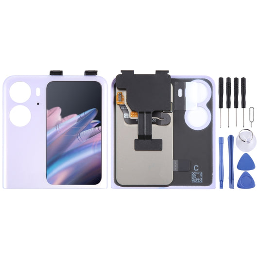 Original LCD Secondary Screen for OPPO Find N2 Flip With Digitizer Full Assembly (Purple) - LCD Screen by buy2fix | Online Shopping UK | buy2fix