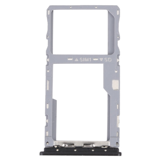 For TCL 20E Original SIM Card Tray + Micro SD Card Tray (Black)