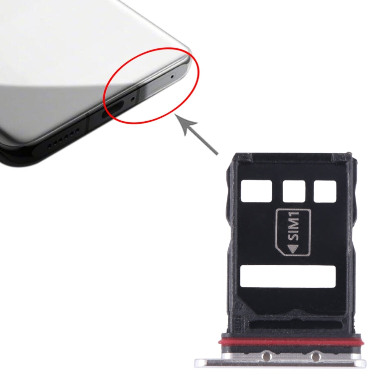 For Huawei P50E SIM + NM Card Tray (Silver) - Card Socket by buy2fix | Online Shopping UK | buy2fix