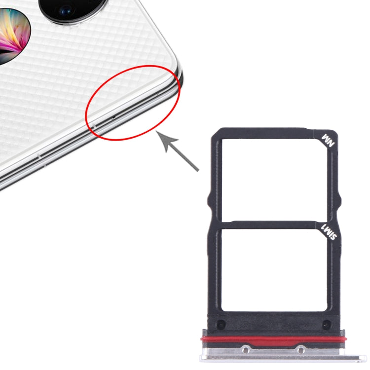 For Huawei P50 Pocket SIM + NM Card Tray (Silver) - Card Socket by buy2fix | Online Shopping UK | buy2fix