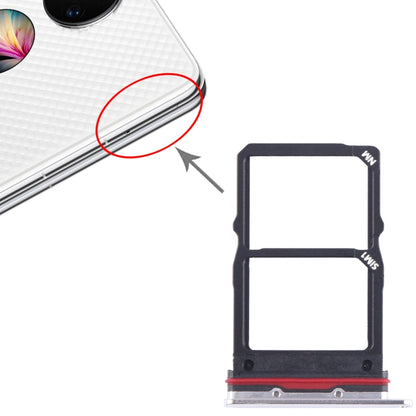 For Huawei P50 Pocket SIM + NM Card Tray (Silver) - Card Socket by buy2fix | Online Shopping UK | buy2fix
