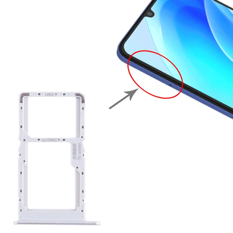 For Huawei nova Y70 Plus SIM + SIM / Micro SD Card Tray (Silver) - Card Socket by buy2fix | Online Shopping UK | buy2fix