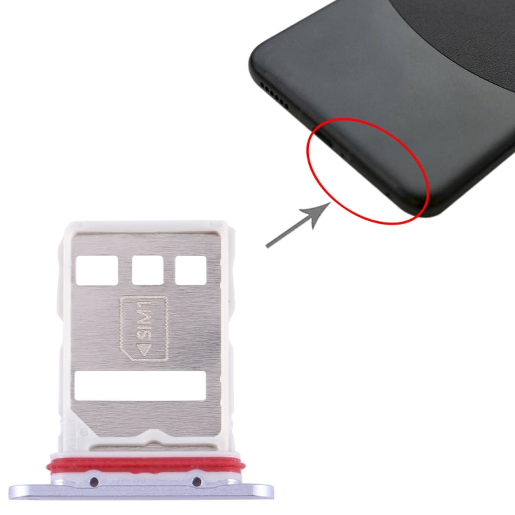 For Huawei Mate 60 SIM + NM Card Tray (Purple) - Card Socket by buy2fix | Online Shopping UK | buy2fix