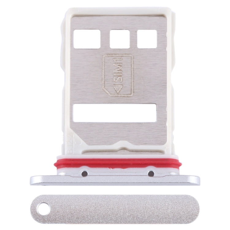 For Huawei Mate 60 SIM + NM Card Tray (Silver) - Card Socket by buy2fix | Online Shopping UK | buy2fix