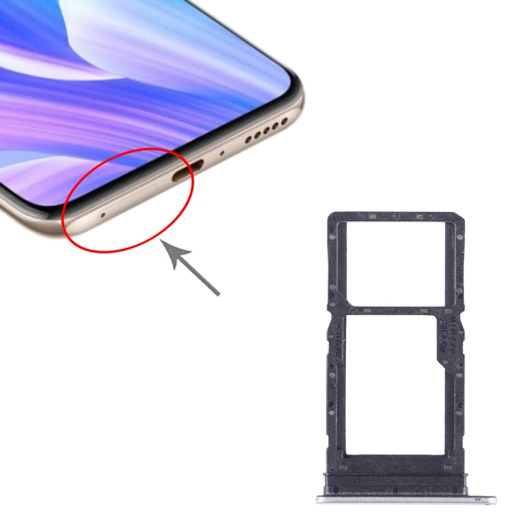 For Huawei Enjoy 30 Plus SIM + SIM / Micro SD Card Tray (Silver) - Card Socket by buy2fix | Online Shopping UK | buy2fix