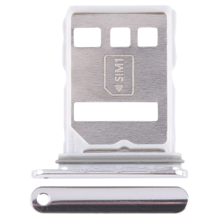 For Huawei P60 Art SIM + NM Card Tray (Silver) - Card Socket by buy2fix | Online Shopping UK | buy2fix