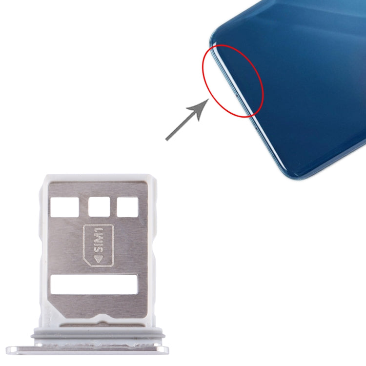 For Huawei P60 SIM + NM Card Tray (Silver) - Card Socket by buy2fix | Online Shopping UK | buy2fix