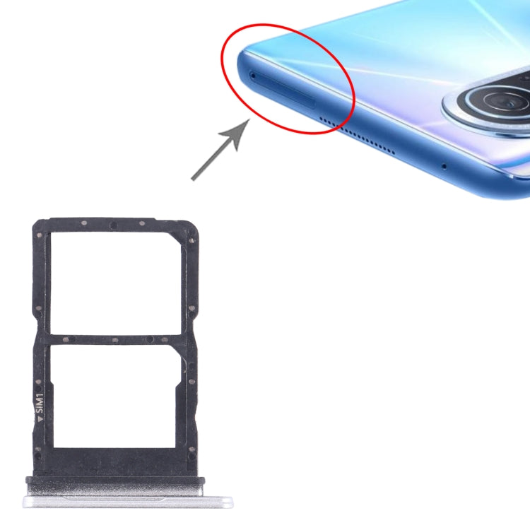 For Huawei nova 10 Youth SIM + SIM Card Tray (Silver) - Card Socket by buy2fix | Online Shopping UK | buy2fix