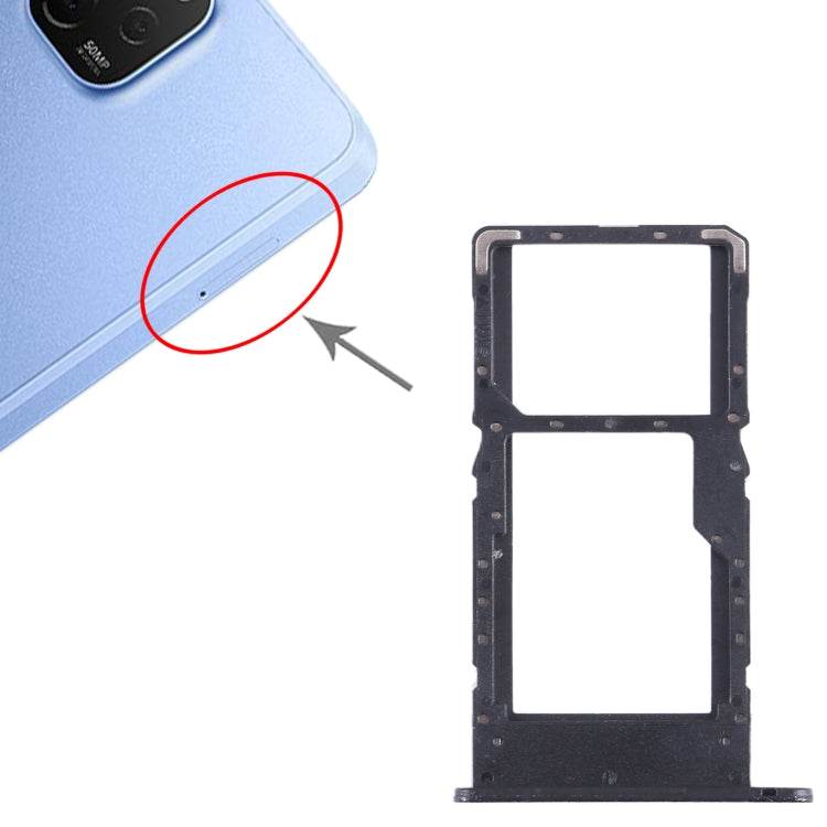 For Huawei nova Y61 SIM + SIM / Micro SD Card Tray (Black) - Card Socket by buy2fix | Online Shopping UK | buy2fix