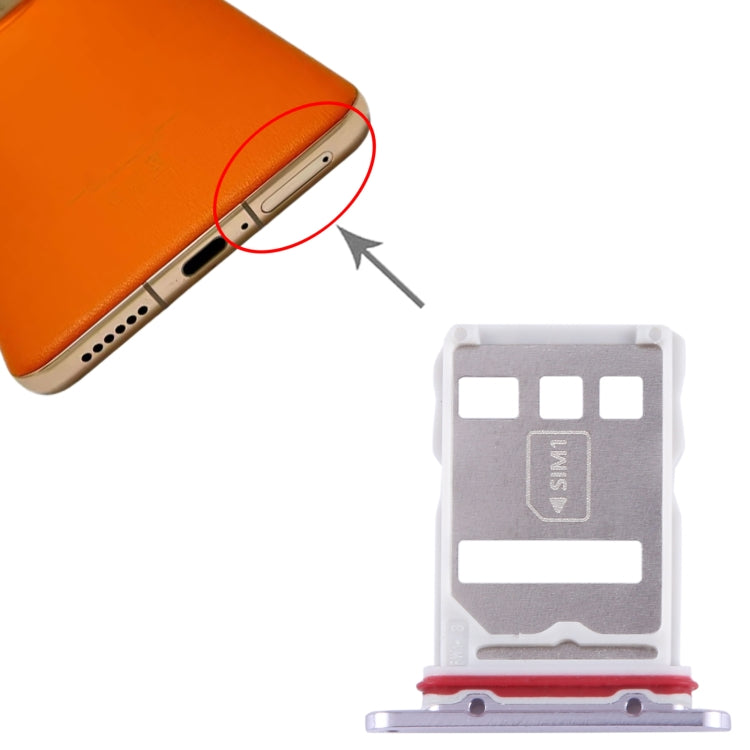For Huawei Mate 50E SIM + NM Card Tray (Purple) - Card Socket by buy2fix | Online Shopping UK | buy2fix