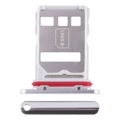 For Huawei Mate 50E SIM + NM Card Tray (Silver) - Card Socket by buy2fix | Online Shopping UK | buy2fix
