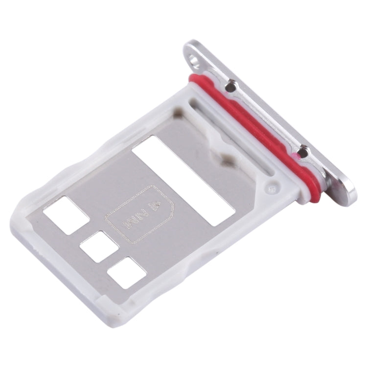 For Huawei Mate 50E SIM + NM Card Tray (Silver) - Card Socket by buy2fix | Online Shopping UK | buy2fix