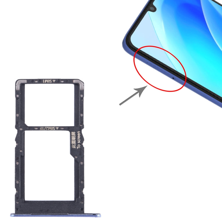 For Huawei nova Y70 SIM + SIM / Micro SD Card Tray (Blue) - Card Socket by buy2fix | Online Shopping UK | buy2fix