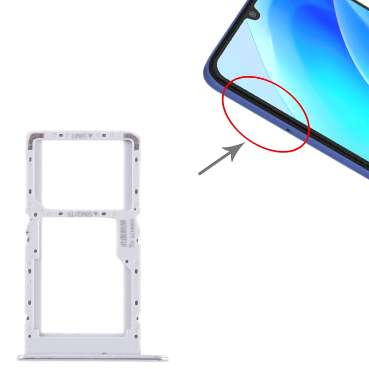For Huawei nova Y70 SIM + SIM / Micro SD Card Tray (Silver) - Card Socket by buy2fix | Online Shopping UK | buy2fix