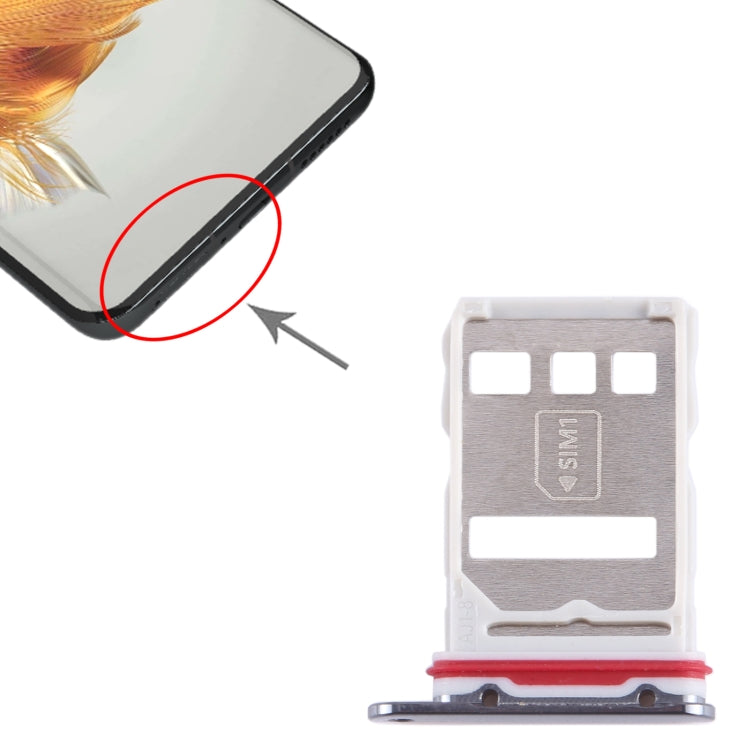 For Huawei Mate 50 Pro SIM Card Tray (Black) - Card Socket by buy2fix | Online Shopping UK | buy2fix