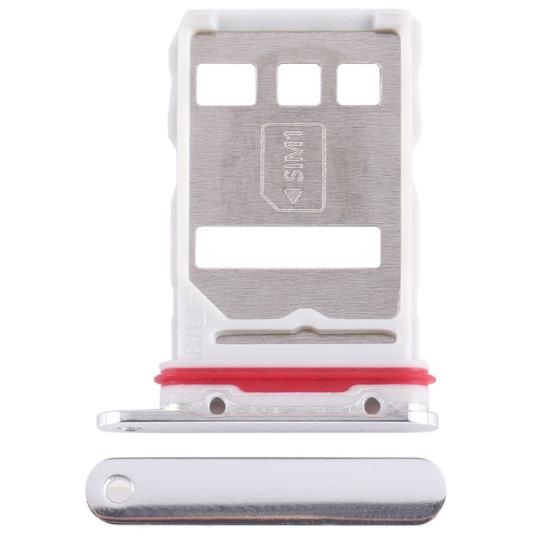 For Huawei Mate 50 Pro SIM Card Tray (Silver) - Card Socket by buy2fix | Online Shopping UK | buy2fix