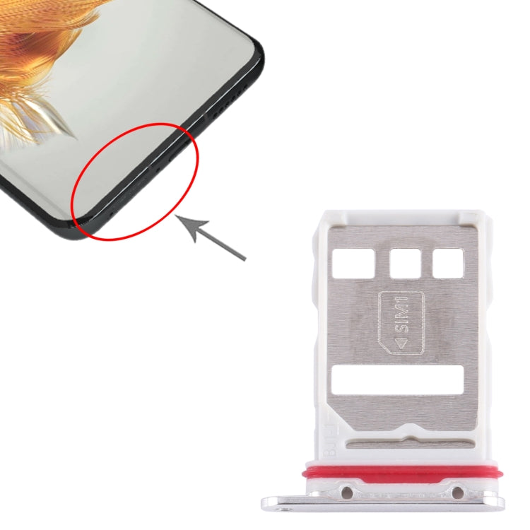 For Huawei Mate 50 Pro SIM Card Tray (Silver) - Card Socket by buy2fix | Online Shopping UK | buy2fix