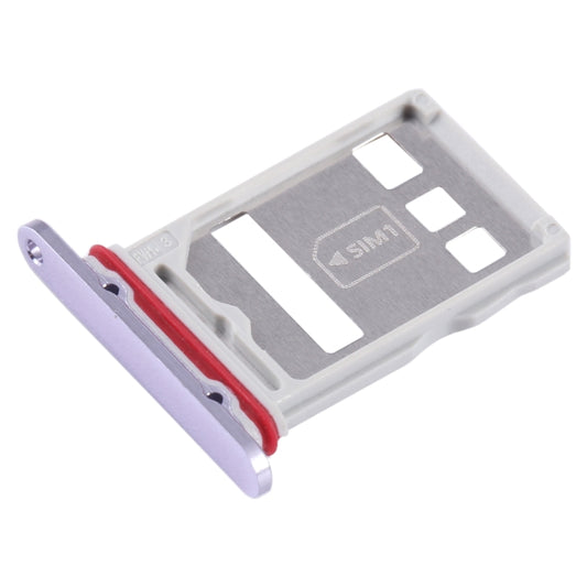 For Huawei Mate 50 SIM + NM Card Tray (Purple) - Card Socket by buy2fix | Online Shopping UK | buy2fix