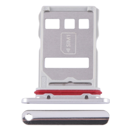 For Huawei Mate 50 SIM + NM Card Tray (Silver) - Card Socket by buy2fix | Online Shopping UK | buy2fix