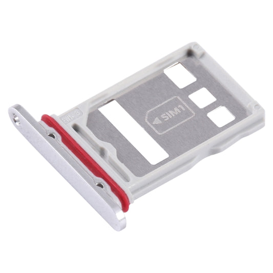 For Huawei Mate 50 SIM + NM Card Tray (Silver) - Card Socket by buy2fix | Online Shopping UK | buy2fix