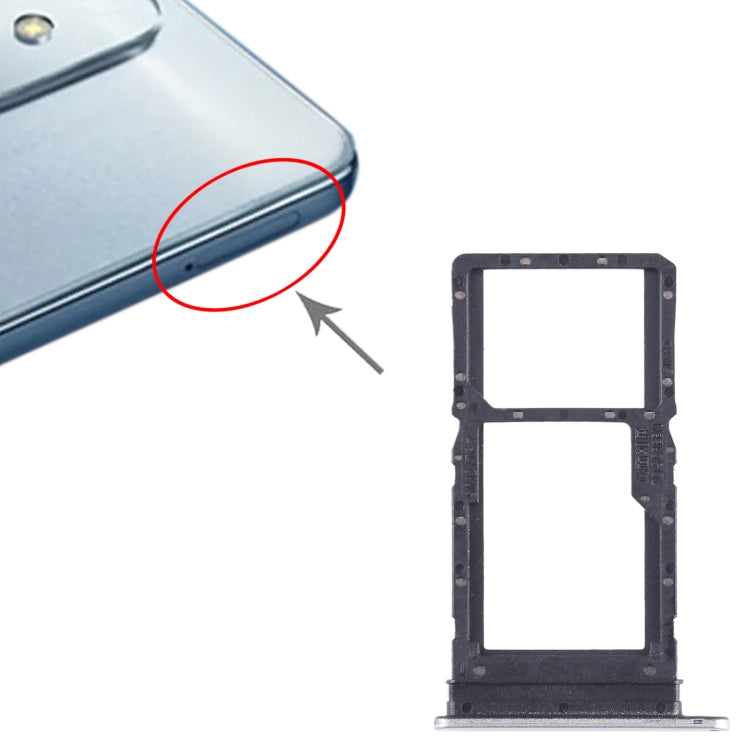For Honor Play6T SIM + SIM / Micro SD Card Tray (Silver) - Card Tray by buy2fix | Online Shopping UK | buy2fix