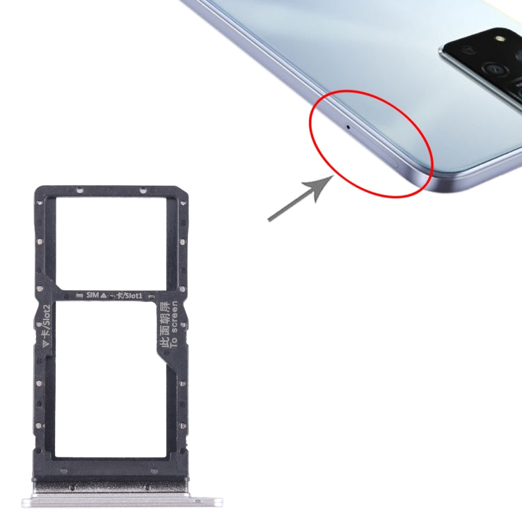 For Honor Play 20A SIM + SIM / Micro SD Card Tray (Silver) - Card Tray by buy2fix | Online Shopping UK | buy2fix