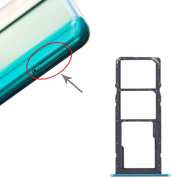 For Honor 10X Lite SIM + SIM + Micro SD Card Tray (Green) - Card Tray by buy2fix | Online Shopping UK | buy2fix