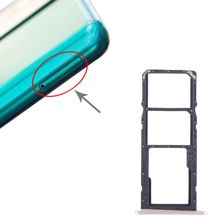 For Honor 10X Lite SIM + SIM + Micro SD Card Tray (Gold) - Card Tray by buy2fix | Online Shopping UK | buy2fix